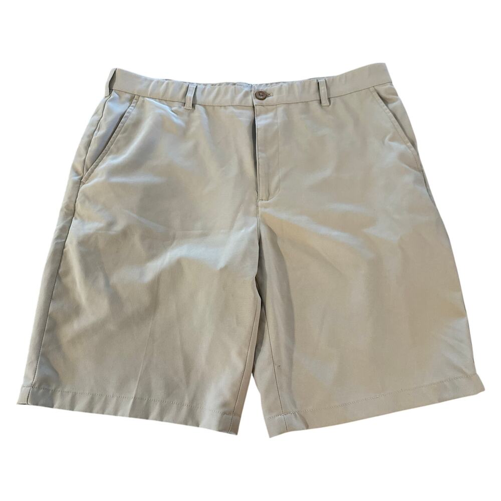 IZOD Golf Shorts Men’s 38 Khaki Straight Fit Performance Flat Front